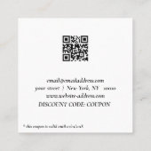 Urlaubsermäßigung Quadratische Visitenkarte (Rückseite)