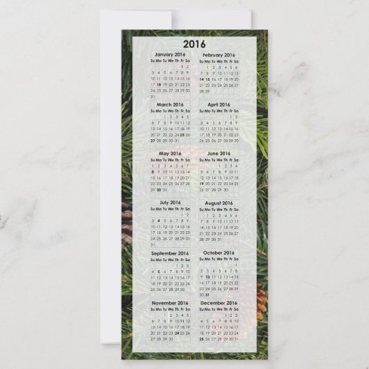 Urlaubsförderung 2016 Kalenderkarte (Rückseite)