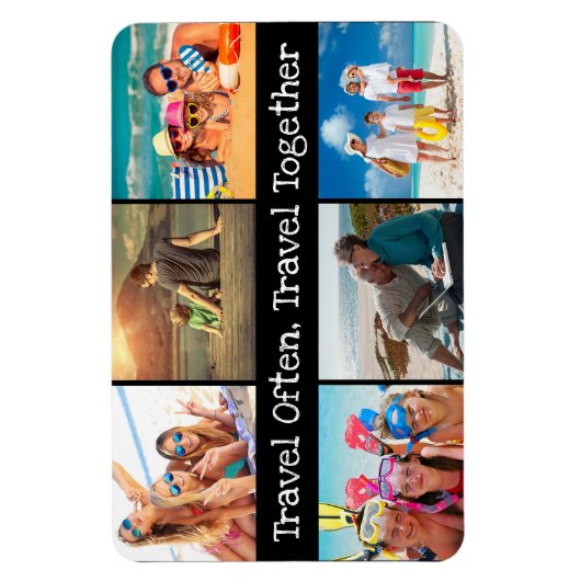 Urlaubsfoto-Collage Reisen oft zusammen Magnet (Vertikal)