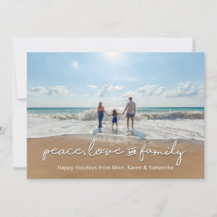 Urlaubsfotokarte   Frieden, Liebe und Familie Feiertagskarte