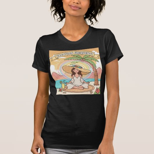 Urlaubsfrequenz - Glückliche Vibes T-Shirt (Vorderseite)