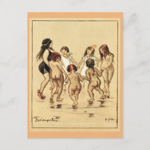 Urlaubsfreunde - Vintages Motiv - Zille Postkarte