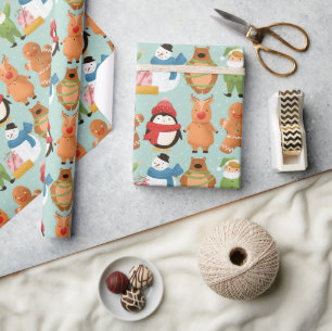 Urlaubsgang Weihnachtsfeiertage Geschenkpapier