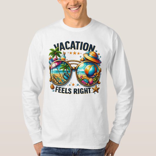 Urlaubsgefühle stimmen Basic Long Sleeve USA T-Shirt (Vorderseite)