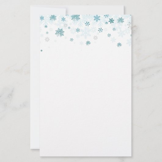 Urlaubsgeschosse Papier-Schneeflocken Briefpapier (Vorderseite)