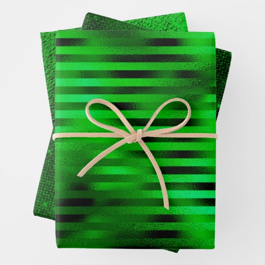 Urlaubsgrün - Imitate Fossil 3 Packung Geschenkpapier Set (Beispiel)