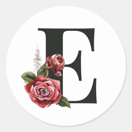 Urlaubsinitiativen für Winterferien Buchstabe E Runder Aufkleber (Vorderseite)