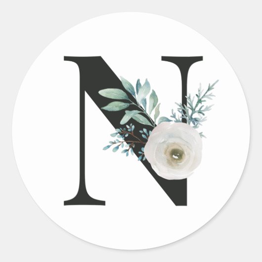 Urlaubsinitiativen für Winterferien Buchstabe N Runder Aufkleber (Vorderseite)