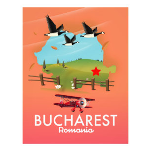 Urlaubskarte Bukarest Rumänien Fotodruck