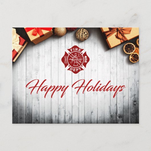 Urlaubskarte für Feuerwehrleute Postkarte (Vorderseite)
