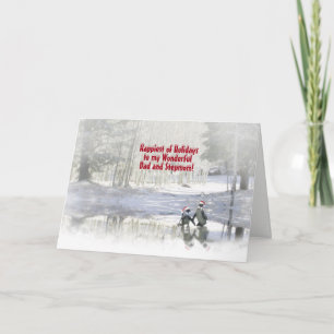 Urlaubskarte für Vater und Stepama Stepmutter Feiertagskarte