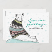 Urlaubskarte mit Niedlichem Polar Feiertagskarte (Vorne/Hinten)