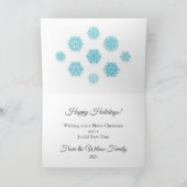 Urlaubskarte - Schneeflocken auf türkischem Hinter Feiertagskarte (Innenseite)