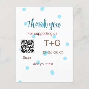 Urlaubskasse Hinzufügen Q R Code Paar Name Hochzei Postkarte