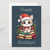 Urlaubskatze Feiertagskarte (Vorne/Hinten)