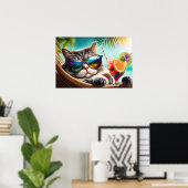 Urlaubskatze Poster (Heimbüro)