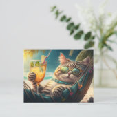 Urlaubskatze Postkarte (Stehend Vorderseite)