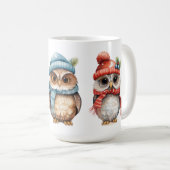 Urlaubskuhu Rot blaue rote Owls Kaffeetasse (VorderseiteRechts)