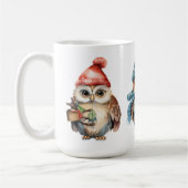 Urlaubskuhu Rot blaue rote Owls Kaffeetasse (Links)