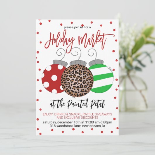 Urlaubsmarkt Einladung (Stehend Vorderseite)