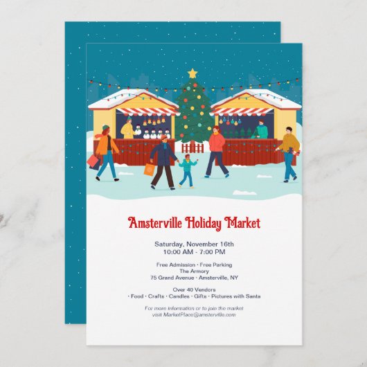 Urlaubsmarkt Einladung (Vorne/Hinten)