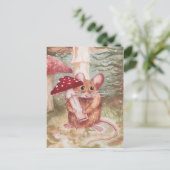 UrlaubsMaus und Pilz Feiertagspostkarte (Stehend Vorderseite)