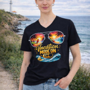 Urlaubsmodus An Strandurlaub V-Ausschnitt-Shirt T-Shirt