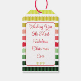 Urlaubsmuster in Rot, Grün und Gold Geschenkanhänger