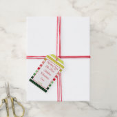 Urlaubsmuster in Rot, Grün und Gold Geschenkanhänger (Mit Garn)