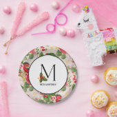 Urlaubsmuster Monogramm Initial m Personalisiert Pappteller (Party)