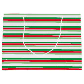 Urlaubsmuster Rotes, grünes Muster Große Geschenktüte (Vorderseite)