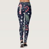 Urlaubsnahtloses Muster mit Weihnachtsleckern Leggings (Rückseite)