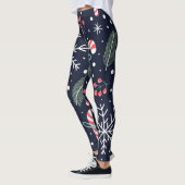 Urlaubsnahtloses Muster mit Weihnachtsleckern Leggings (Links)