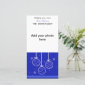 Urlaubsornamente Fotokarte Feiertagskarte (Stehend Vorderseite)