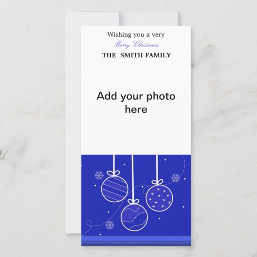 Urlaubsornamente Fotokarte Feiertagskarte (Vorderseite)