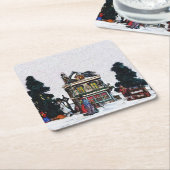 Urlaubsorte Rechteckiger Pappuntersetzer (angewinkelt)