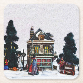 Urlaubsorte Rechteckiger Pappuntersetzer