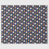 Urlaubspapier Santa und Lebkuchenmänner Geschenkpapier (Flach)