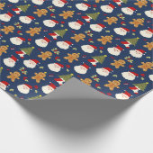 Urlaubspapier Santa und Lebkuchenmänner Geschenkpapier (Ecke)