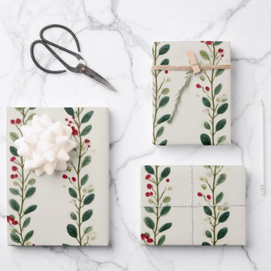 Urlaubspapier | Wasserfarbe Verlassen Geschenkpapier Set (Vorderseite)