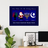 Urlaubspenster (Geben Sie Ihren Firmennamen ein) Poster (Heimbüro)