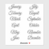 Urlaubsplaner scrapbooking Monate Aufkleber (Blatt)