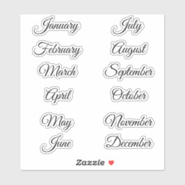 Urlaubsplaner scrapbooking Monate Aufkleber