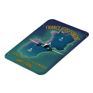 Urlaubsposter Frankreich nach Spanien Magnet