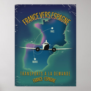 Urlaubsposter Frankreich nach Spanien Poster