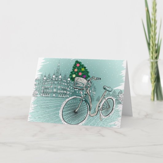 Urlaubspostkarte mit Ferienbaum Feiertagskarte (Vorderseite)