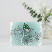 Urlaubspostkarte mit Ferienbaum Feiertagspostkarte (Stehend Vorderseite)