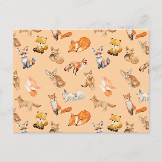 Urlaubspostkarte - Muster der Füchse Feiertagspostkarte (Vorderseite)