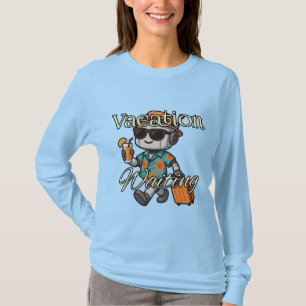Urlaubsreif   Süßes Robotermotiv auf Damen-Langarm T-Shirt