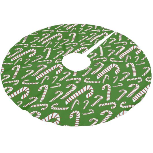Urlaubssaison Künstlerische Candy Cane Green Polyester Weihnachtsbaumdecke (Schrägansicht)